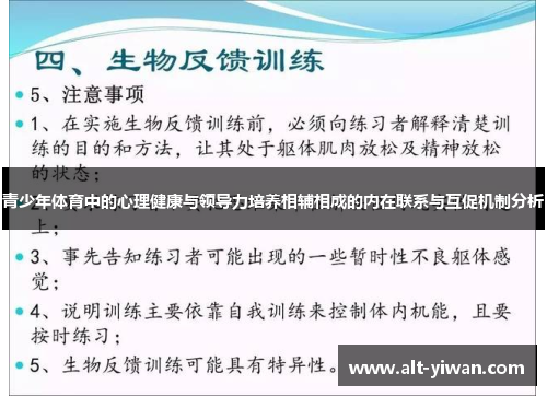 青少年体育中的心理健康与领导力培养相辅相成的内在联系与互促机制分析